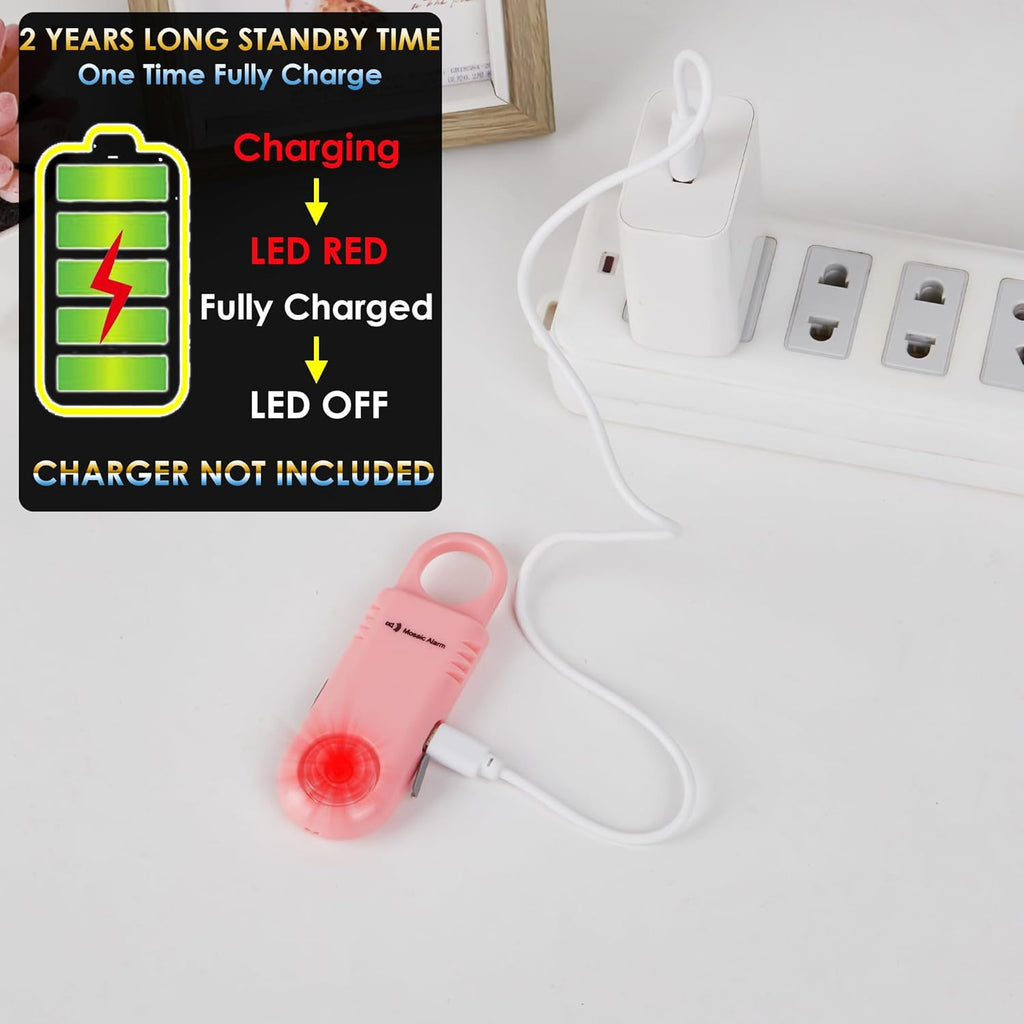 135dB Personal Safety Alarm Keychain with Flashlight