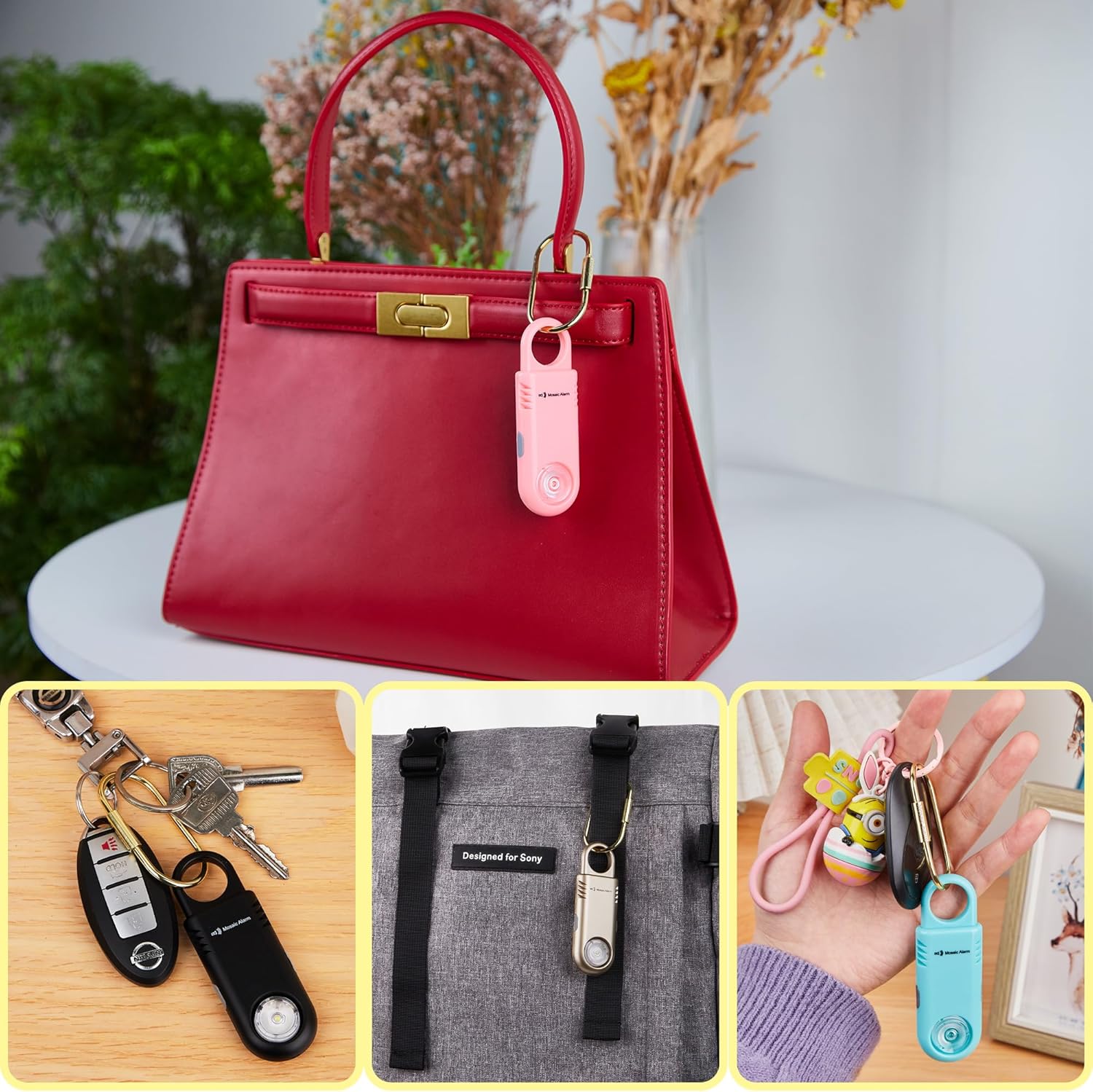 135dB Personal Safety Alarm Keychain with Flashlight