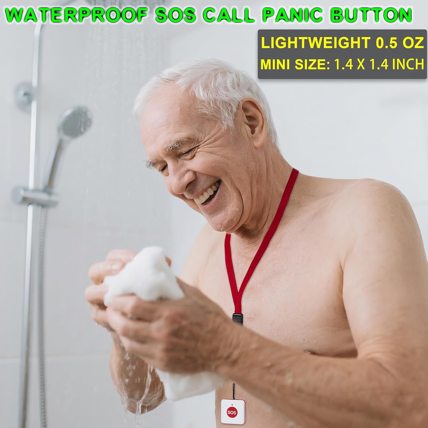 4G LTE LifeAlert System for Seniors - No Monthly Fee | Wireless Emergency Call Button with LCD Receiver, Waterproof Wristband, Call Button, Door Alarm