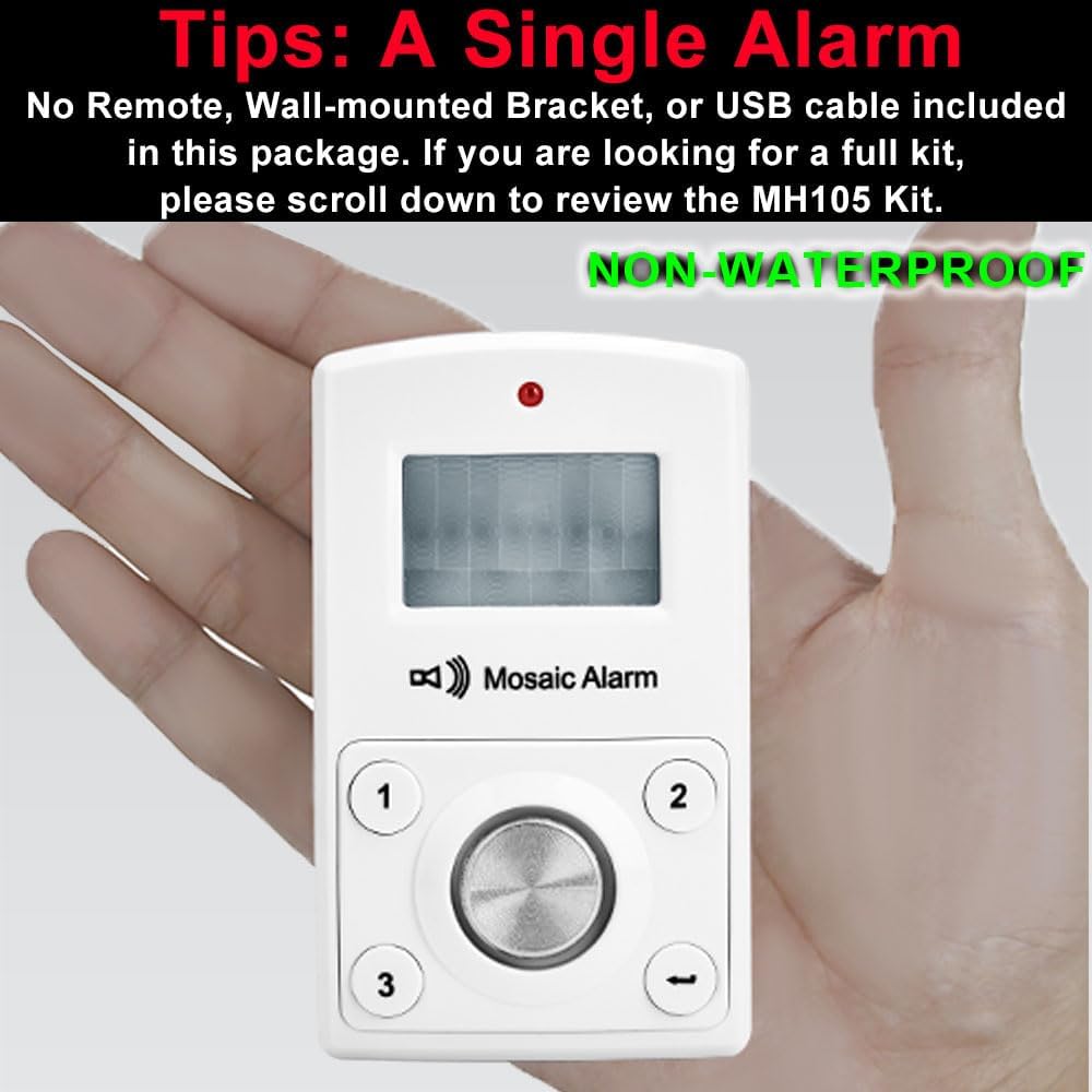 Remote Motion Sensor Alarm -  indoors, garages, sheds, gates, porches, and travel, camping, RVs.